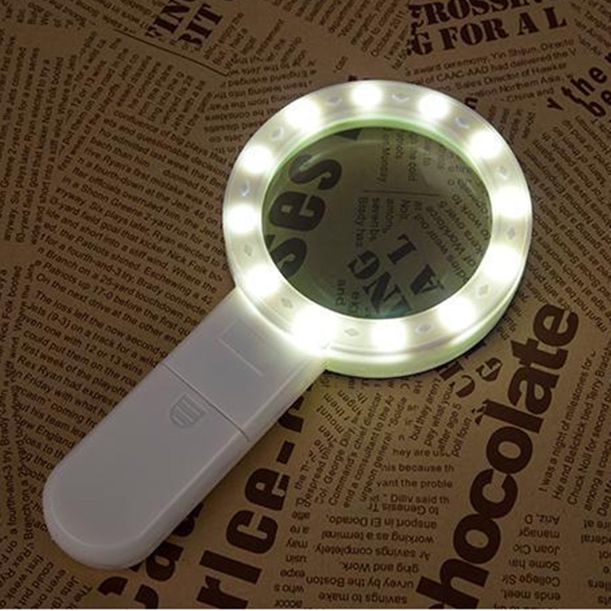 30 x lupa z podświetleniem LED ręczna lupa do czytania z 12 diodami LED