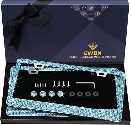 Miniatura 3 de Marco de matrícula brillante para mujer, 1 marco de matrícula brillante, más de 1200 piezas de cristales de diamantes de imitación de cristal
