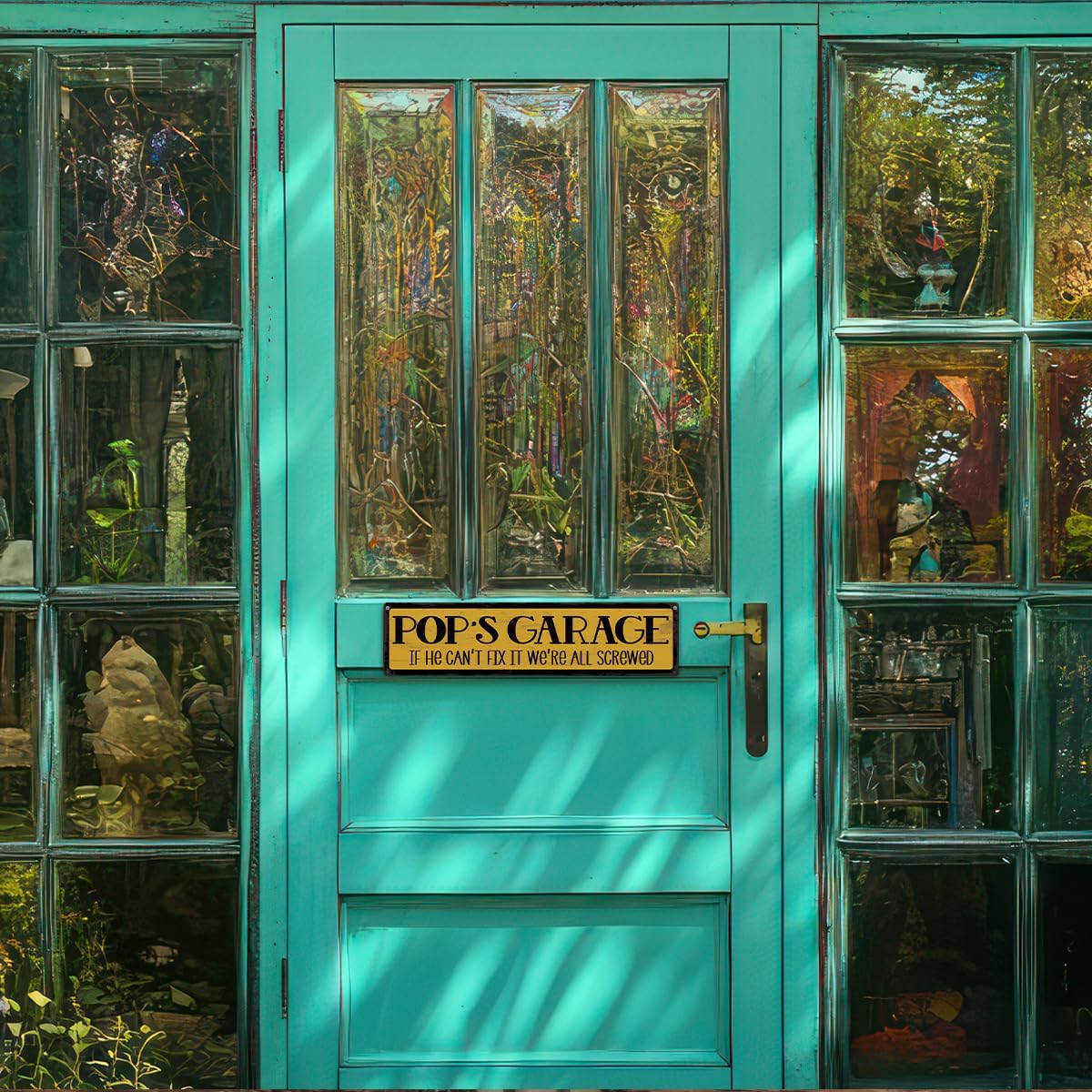 Metal Father's Day Gift, Retro Metal Tin Sign, Man Cave Decor, Pop's Garage, If He Can't Fix It We're Screwed, Garage Workshop Decor, Gift for Pop 15.8x4 Inch - Image 5