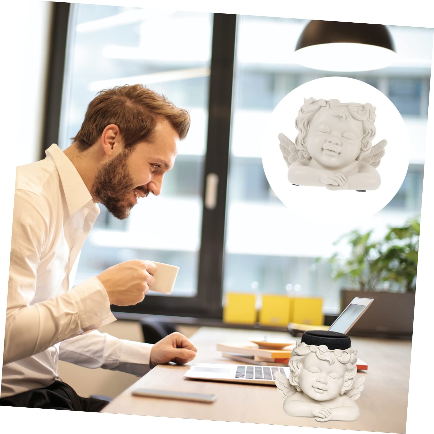 SAFIGLE Resin Speaker Bracket Desktop Speaker Stand Desk Clamp Drainage Hole Home Decor