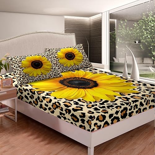 Miniatura 9 de Erosebridal Parrot Sábana bajera ajustable tamaño doble acuarela animal pluma juego de funda de cama de hoja de palma aves tropicales con bolsillos