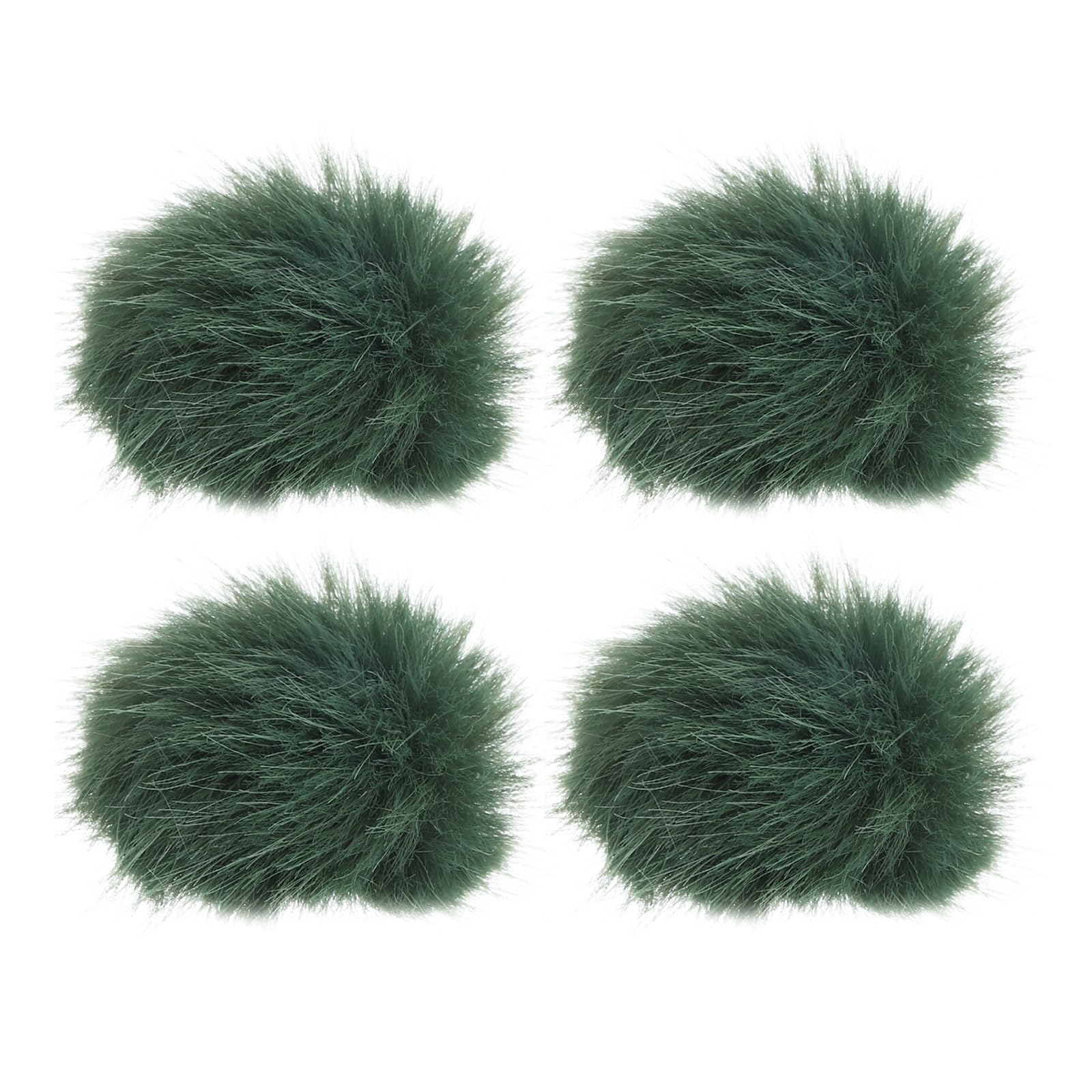 PATIKIL Furry Microphone Windscreen 5mm x 55mm Mic Cover Windshield for Indoor Outdoor Microphone Green 4 Pack