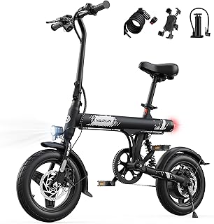 VARUN Bici Elettrica Pieghevole, 14''/20‘’ Bicicletta Elettrica Adolescenti/Adulti, Batteria da 280,8/374.4Wh, 250W, Display LCD, Ebike Adatta per Gli Spostament