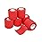 FriCARE Self Adhesive Bandage Wrap, Medical Tape in First Aid Kit, Cohesive Bandages for Wounds Sport Vet, 2 Inches X 5 Yards 6 Rolls, Red