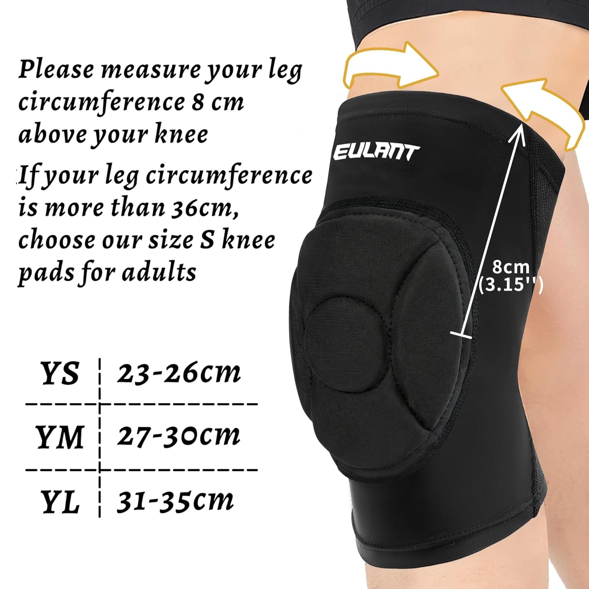 EULANT Genouillère Volley Enfant Souple Protection Sport Handball Football Skate