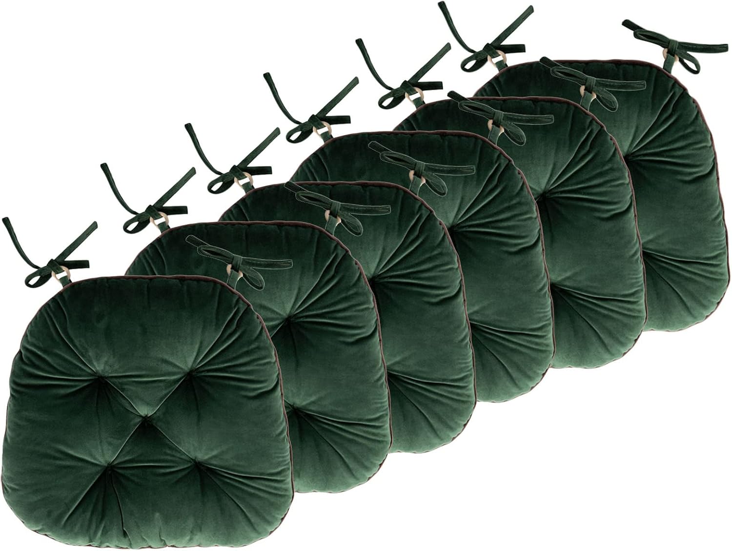 MILEVO Velvet Dining Chair Pads with Ties, Chair Pads for