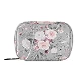 Sletend Watercolor Flower Pill Box 7 Day Pill Case Travel Pill Organizer Bag with Zipper Portable Weekly Vitamin Medicine Supplement Holder Pouch Bag