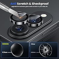 Vista 28 de WSKEN for Samsung Galaxy S24 Ultra Camera Lens Protector, Ultra Thin Scratch Resistant 9H Tempered Glass with Aluminum Metal Circle Camera Screen