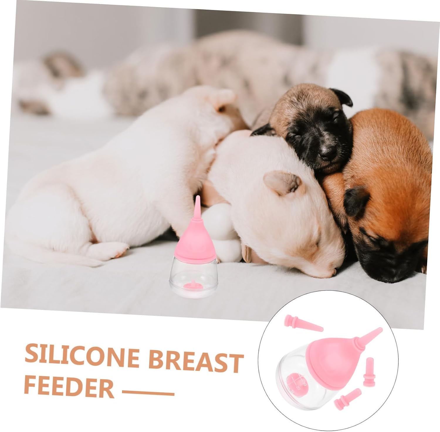 Levemolo Nursing Bottle for Kittens and Puppies Silicone Pet Feeding Bottle with Precise Control Lightweight and Easy to Clean for Newborn Cats and Dogs