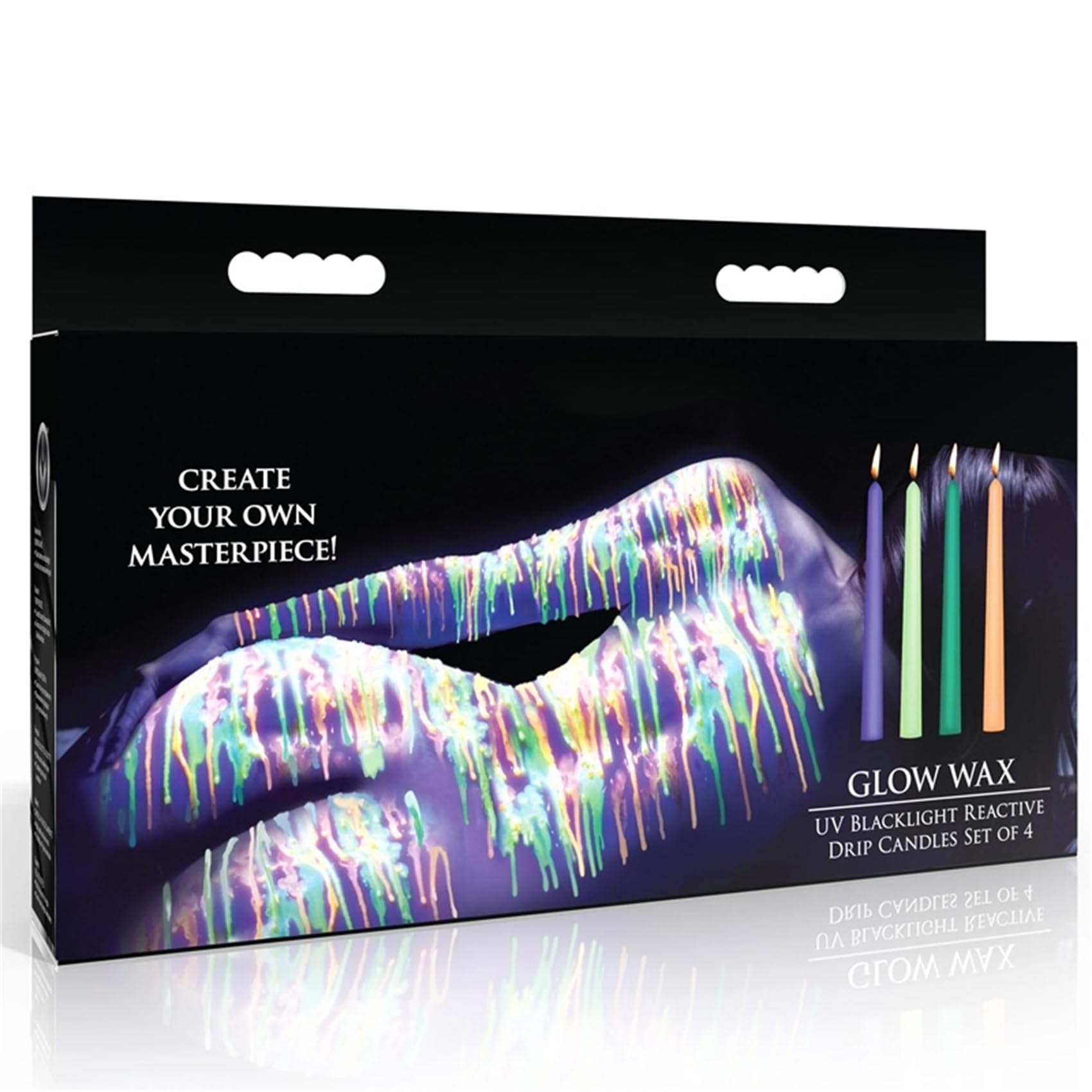 Wax Play UV Black Light PartyReactive Candles Waxplay Drip Low Heat BDSM Dripping Candle Sex Toys Romantic for Lovers Couples Bondage Game - 125˚ F