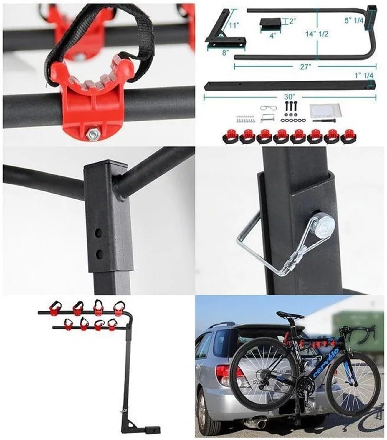 Heavy Duty 4 Bicycle Bike Rack Car Swing Down SUV Truck Van Hitch Mount Capacity 60kg