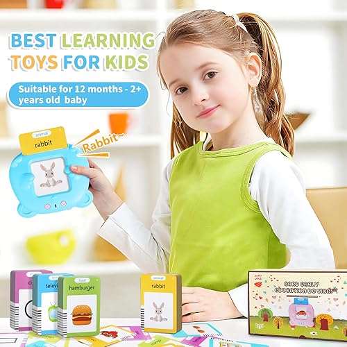 Miniatura 10 de Tarjetas flash parlantes para niños pequeños con 224 palabras visuales, juguetes Montessori, terapia del habla, juguetes sensoriales para autismo,