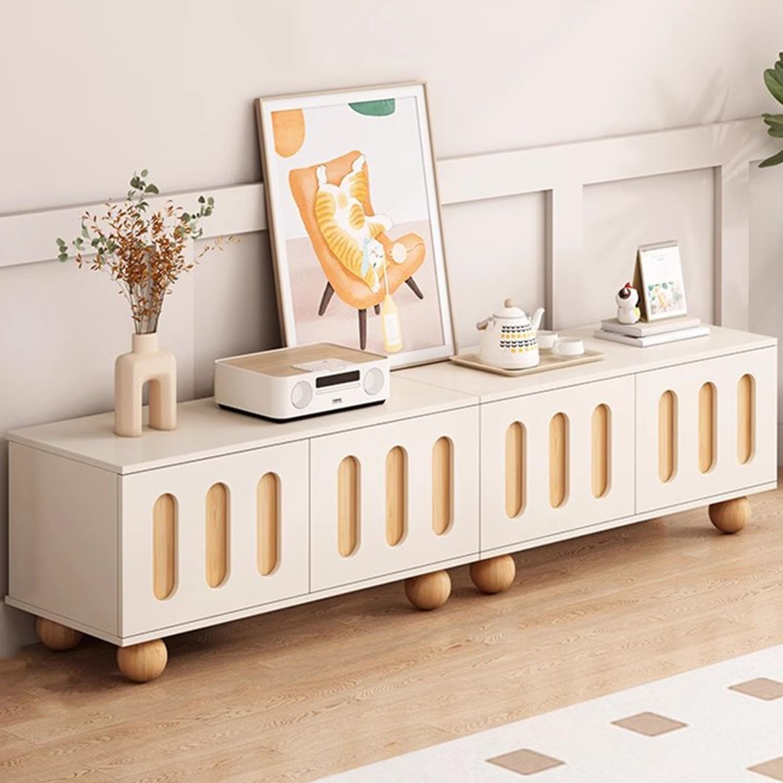 DFGHNBVC Tv Stand, Modern Tv Stand, Tv Entertainment Center, Living Room Tv Stand, Wood Tv Stand, Media Center, Television Stand With Cabinets, For Living Room, Bedroom,Natural-160Cm/63In