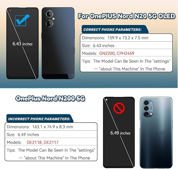 OLED Screen for Oneplus Nord N20 5G Screen Replacement for Oneplus Nord N20 5G GN2200 CPH2459 LCD Display Touch Screen Digitizer Assembly with Tools(Support Fingerprint)