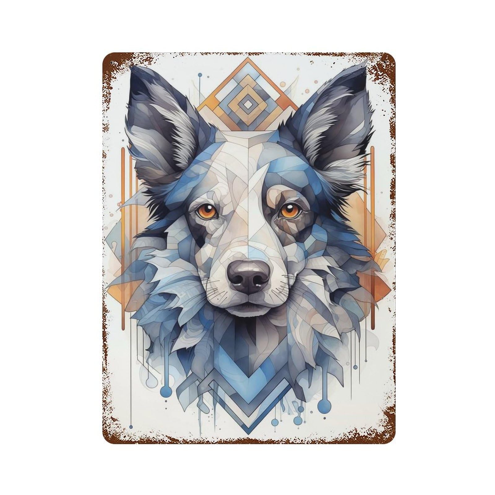 Border Collie Retro Metal Sign 15.7"x11.8", Ideal for Shed, Workshop And Garage Wall Decor