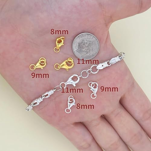 Miniatura 4 de Cierres de langosta para fabricación de joyas S925 cierre de langosta con anillos de salto para collares, pulseras, plata de ley 925 fabricada en