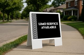 Limo Service Available Formal Folding Coroplast A-Frame Double Sided 23x23 in. Sign