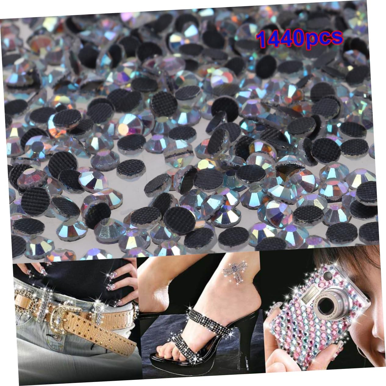 SHINEOFI 3pcs Set of Crystal Ab Rhinestones for Clothes Bags Jewelry and Cellphone Decoration Resin Flatback Easy to Apply