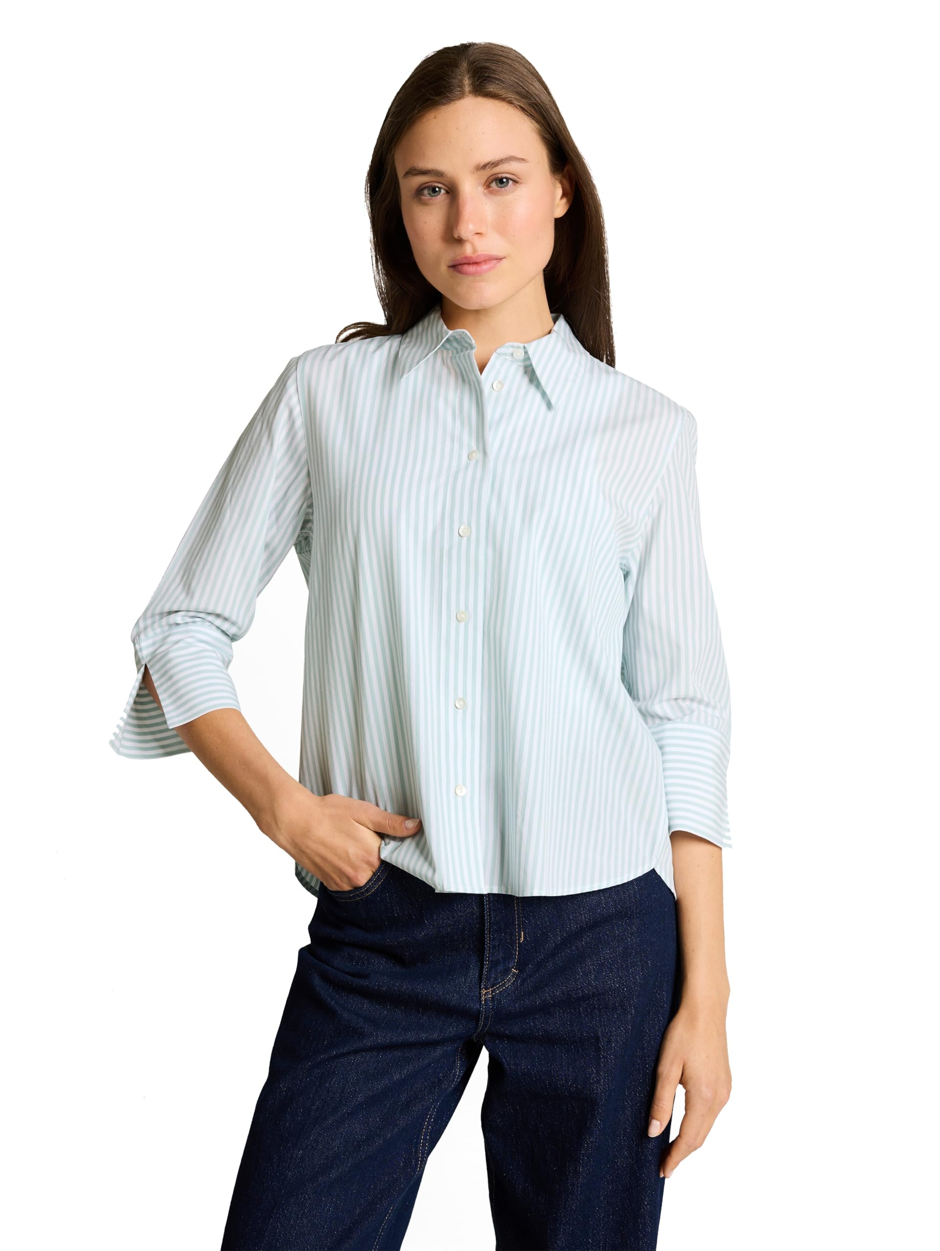 TOM TAILOR Damen Poplin-Bluse mit Streifen