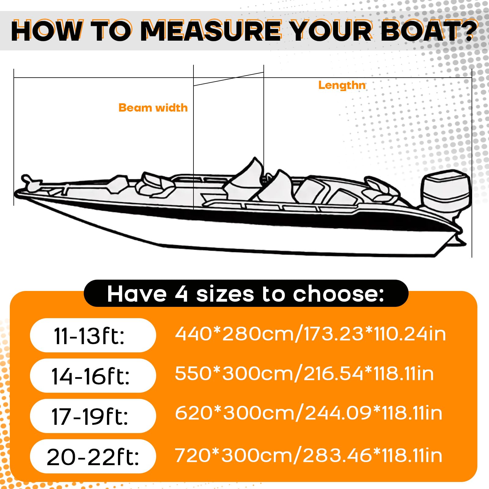 Bâche Protection Bateau Oxford 420D Noire - Anti-UV Avec Sac Rangement - Coque V, Bateau Rames, Pêche