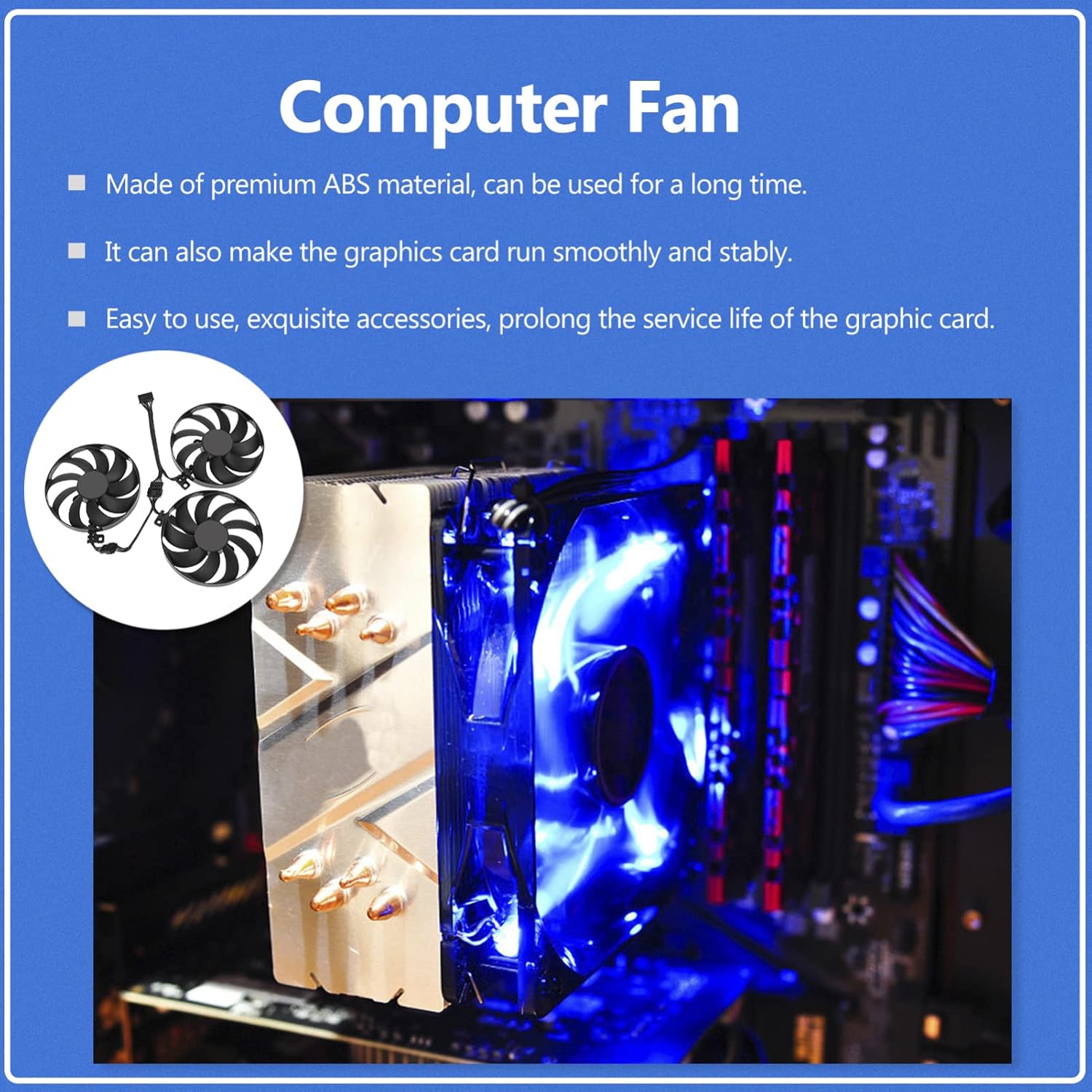 1set Gpu Cooling Fan Replacement for Cfud Graphics Card Cooler for Ti Heat Dissipation Device