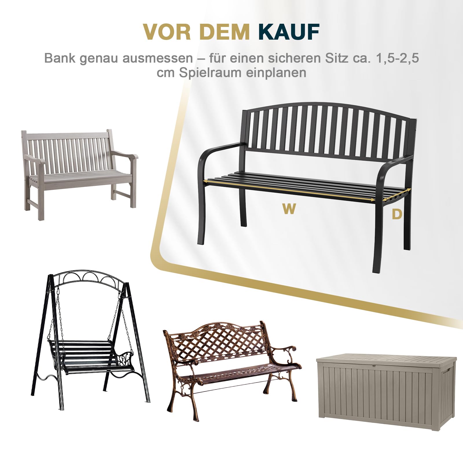 Aoodor Bankauflage Sitzpolster 118 x 45 x 8 cm
