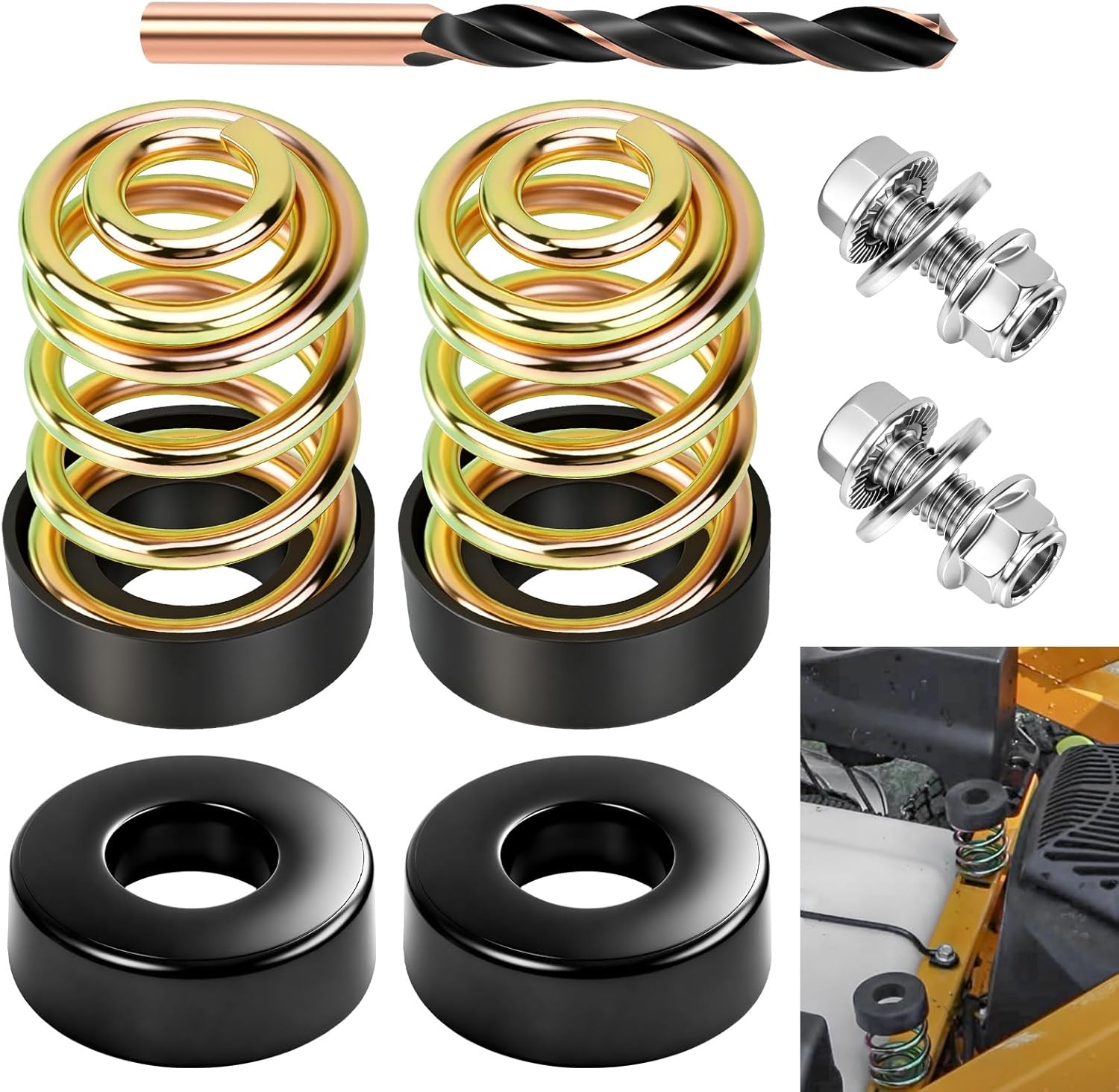 283516 Compression Seat Spring & 422127-4 Cap Compatible with Gra-sshopper, Joh-n Deere Cub Cadet ZT1 Mower, Compressed Springs Can Provide The Necessary Support and Cushioning