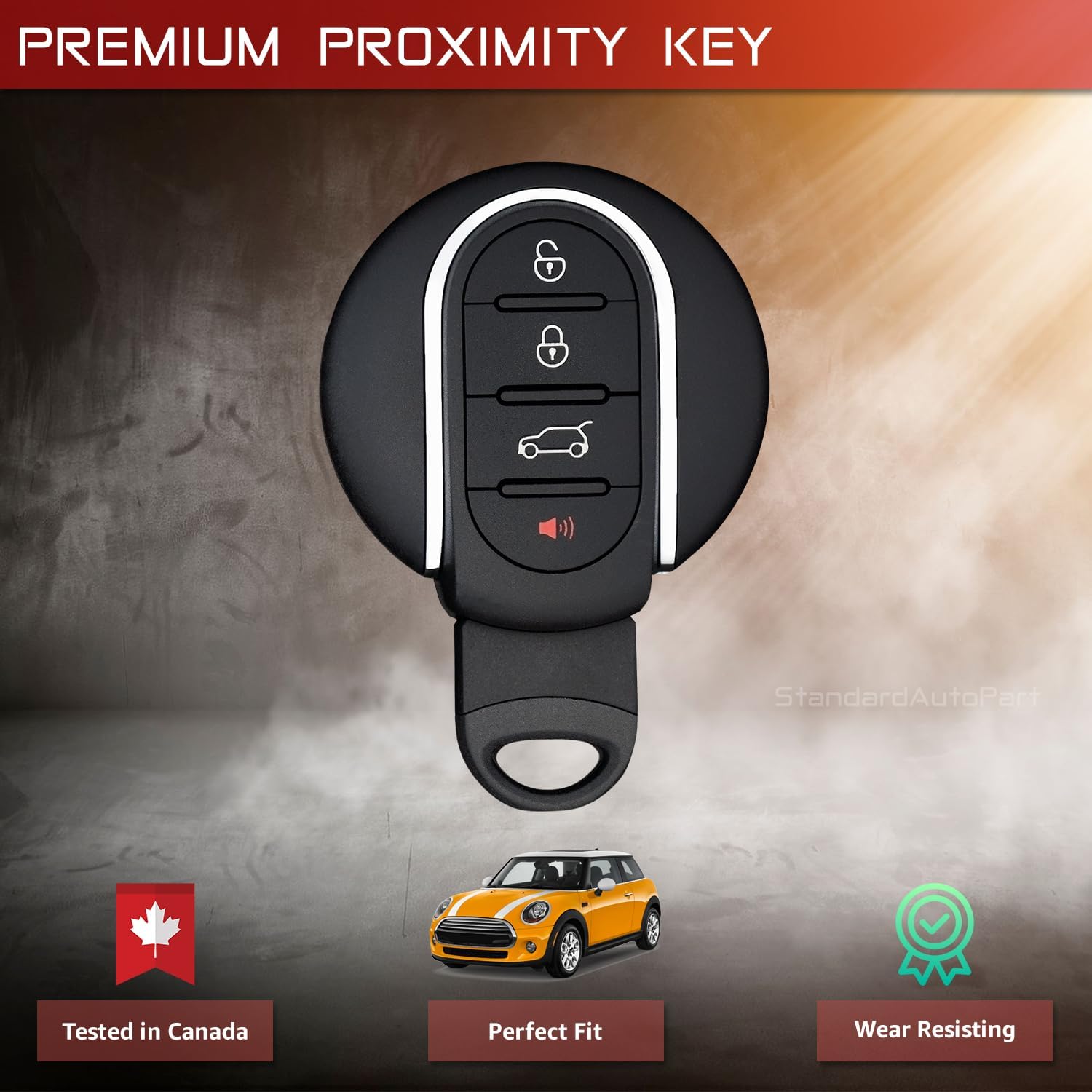 StandardAutoPart Smart Car Key Fob Remote Compatible with Mini Cooper 2014 2015 2016 2017 2018 NBGIDGNG1 9345898-01 (4 Button)