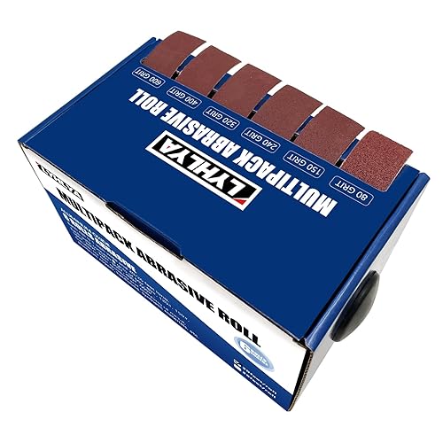 Miniatura 7 de Rollos de papel de lija de gancho y bucle, 6 granos de papel de lija abrasivo de grano 60, 1 pulgada x 20 pies, surtido de papel de lija con