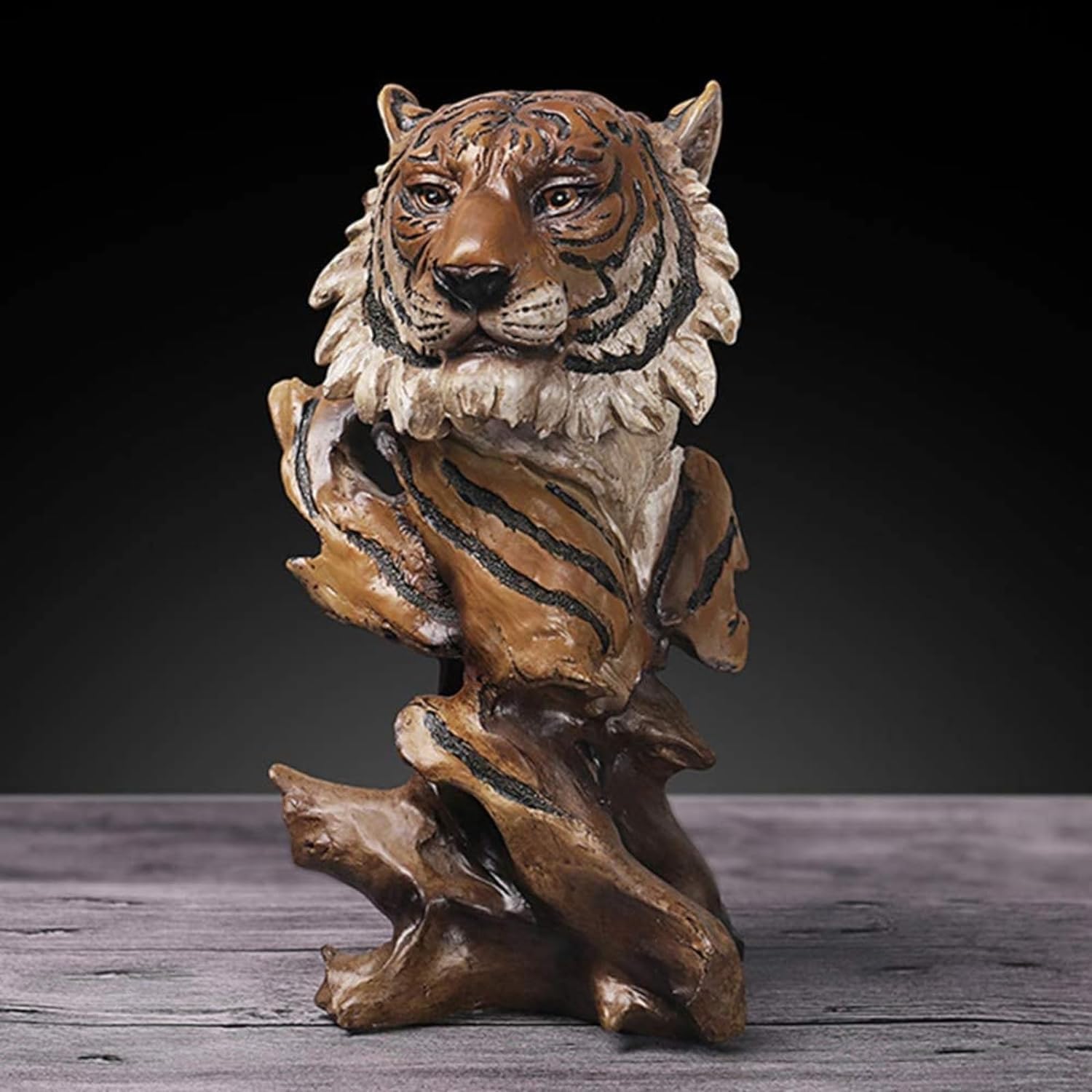 DFrywdgSEY Animal statue, Animal Head Statues, Home Decor Ornaments, Collectible Figurines, Resin Sculptures, Businesss, Brown,Figurine Art Craft