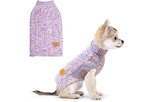 BEAUTYZOO Small Dog Sweater - Turtleneck Pullover Classic Cable Knit for Girl Dog