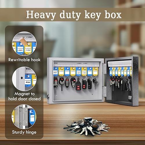 Miniatura 5 de WeHere Caja de bloqueo de 16 llaves para montaje en pared, aplicación BluetoothOTPWi-FiCódigo fijodesbloqueo de llaves, gabinete inteligente para