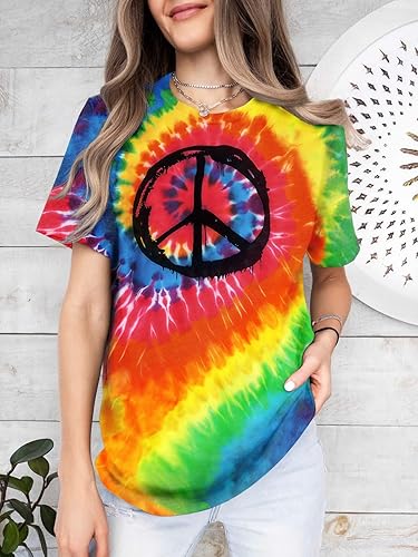 Miniatura 2 de Camiseta hippie para mujer, diseño de signo de la paz, diseño hippie de la paz, camiseta de traje hippie
