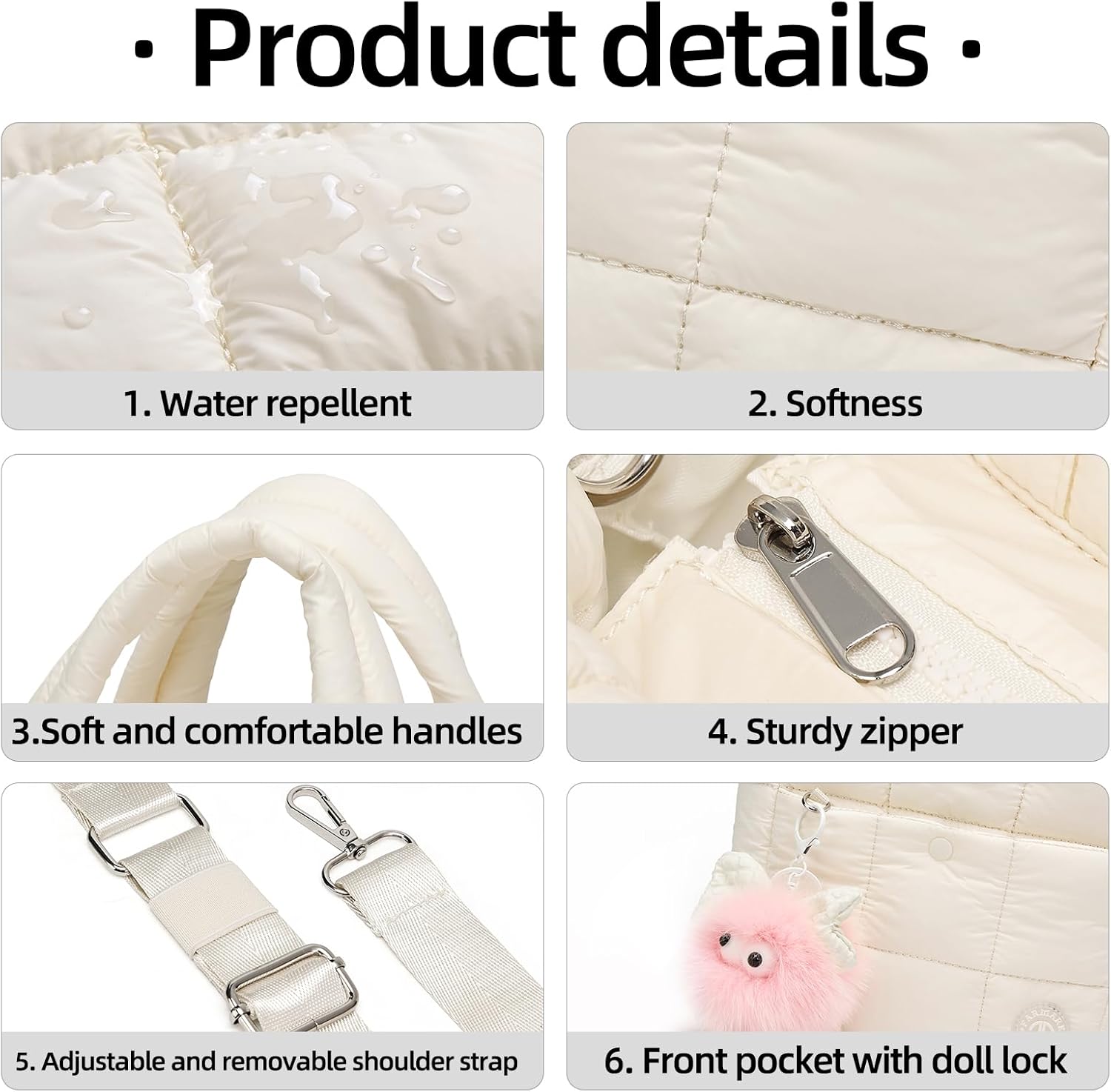 Mini Puffer Bag for Women Quilted Small Crossbody Purse Lightweight Puffy Shoulder Handbag with Adjustable Strap