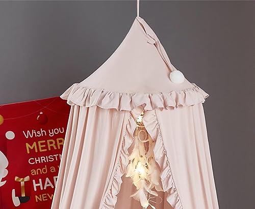 Vista 5 de VETHIN Toldo de cama para niñas y niños, diseño de princesa con cúpula redonda para niños, mosquitera de ensueño, habitación de niñas, castillo