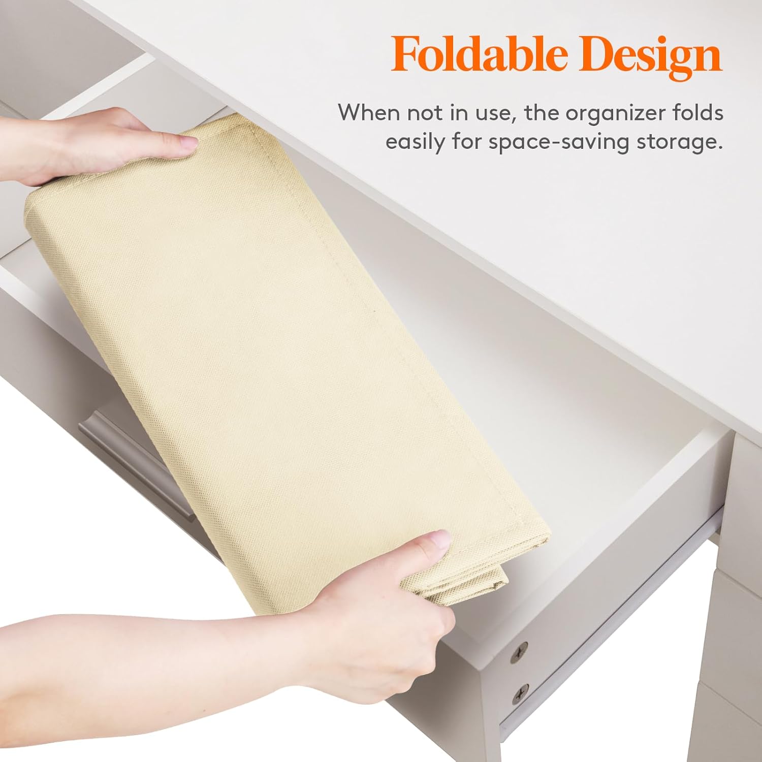 Lifewit 1 Pack Over the Door Organizer, Clear Window Hanging Storage with 4 Mesh Side Pockets, Anti Tilt 40 lbs Load Behind Door for Pantry, Nursery, Bathroom, Bedroom, Dorm, 5 Section, Beige - Image 5