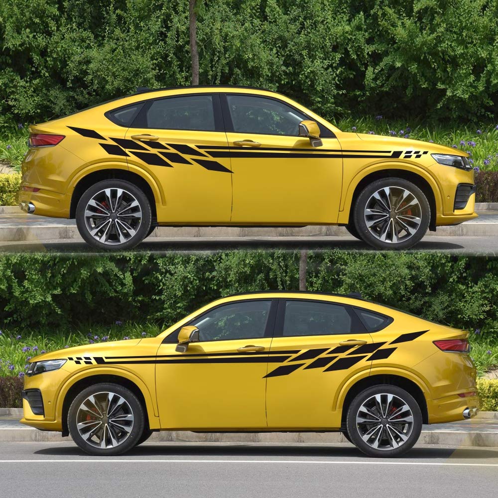 Fochutech 1 Set Car Auto Body Sticker Grid SelfAdhesive Side Truck