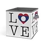 YXPXODEF Laos Flag Love Collapsible Storage Bins 10.6