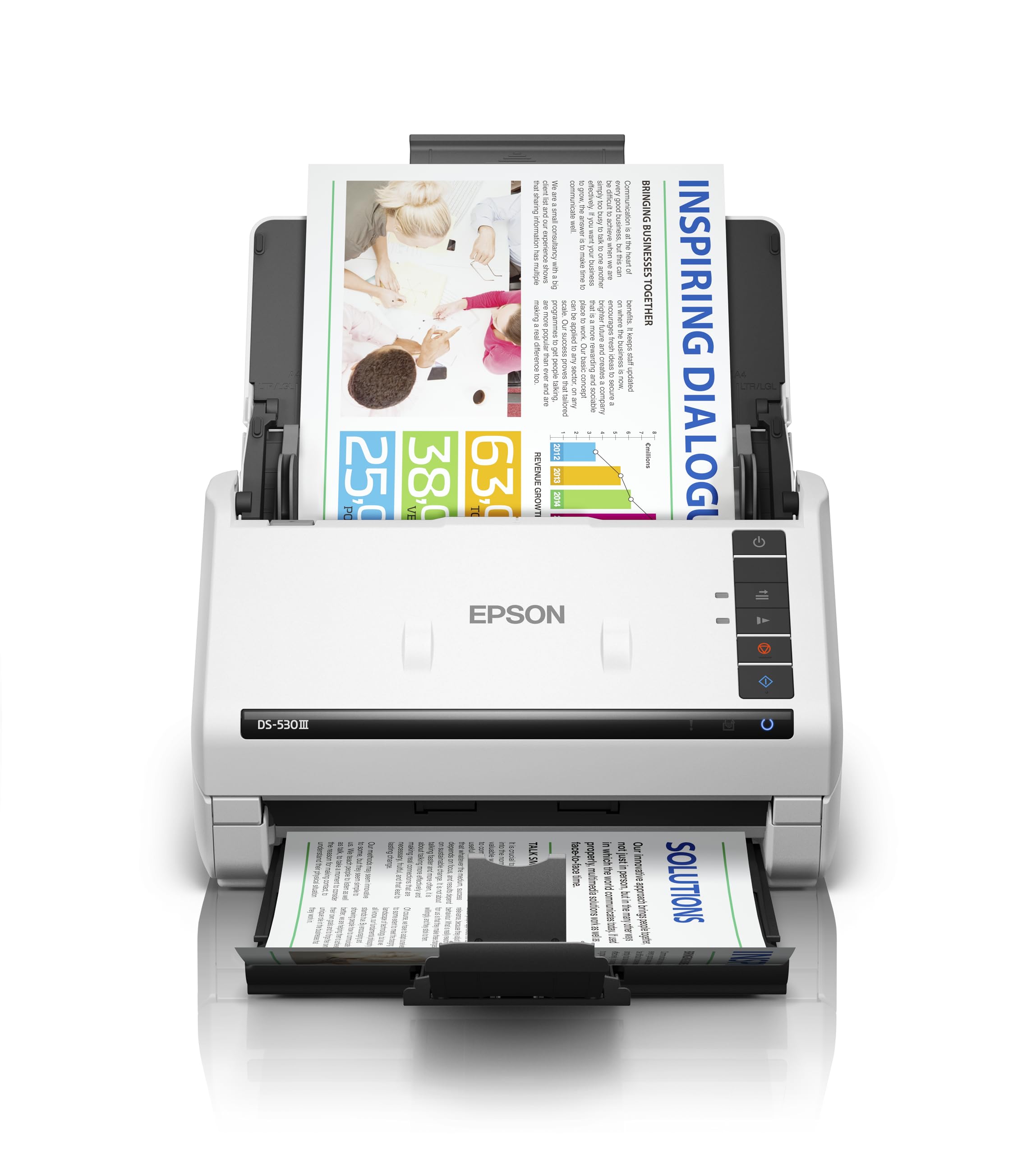 Epson Workforce DS-530III - Escáner de Documentos empresariales | A4 | Doble Cara automática | Conectividad USB | Digitalización rápida