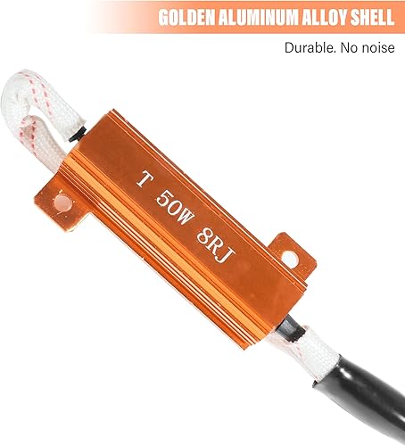 Miniatura 3 de RACOONA Adaptador de arnés de relé de bombilla de faros delanteros de 50 W y 6 ohmios, decodificador de errores antiparpadeo, accesorios de