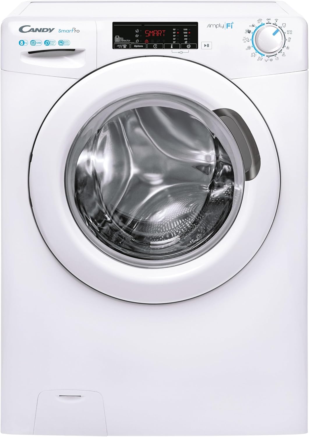 Washing machine placed in a bathroom setting