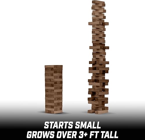 Vista 11 de GoSports Torre grande de madera que se pliega – Se apila hasta 3 pies – Tinte de madera marrón, gris o natural