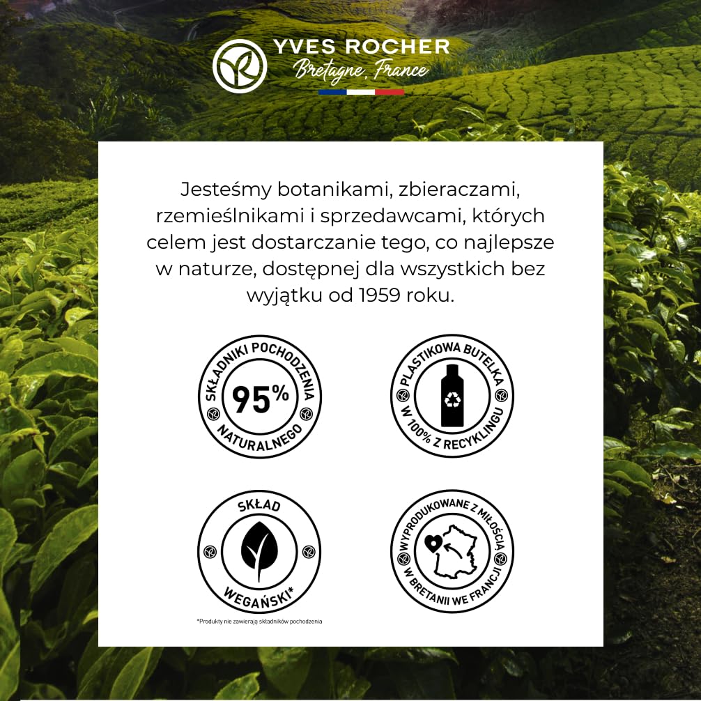 Yves Rocher Bain de Nature Ziarna Kawy – Energetyzujący i wyrafinowany żel pod prysznic i do kąpieli, aromatyczna pianka z ekstraktem, wegańska formuła, butelka z recyklingu, duża pojemność, 400 ml
