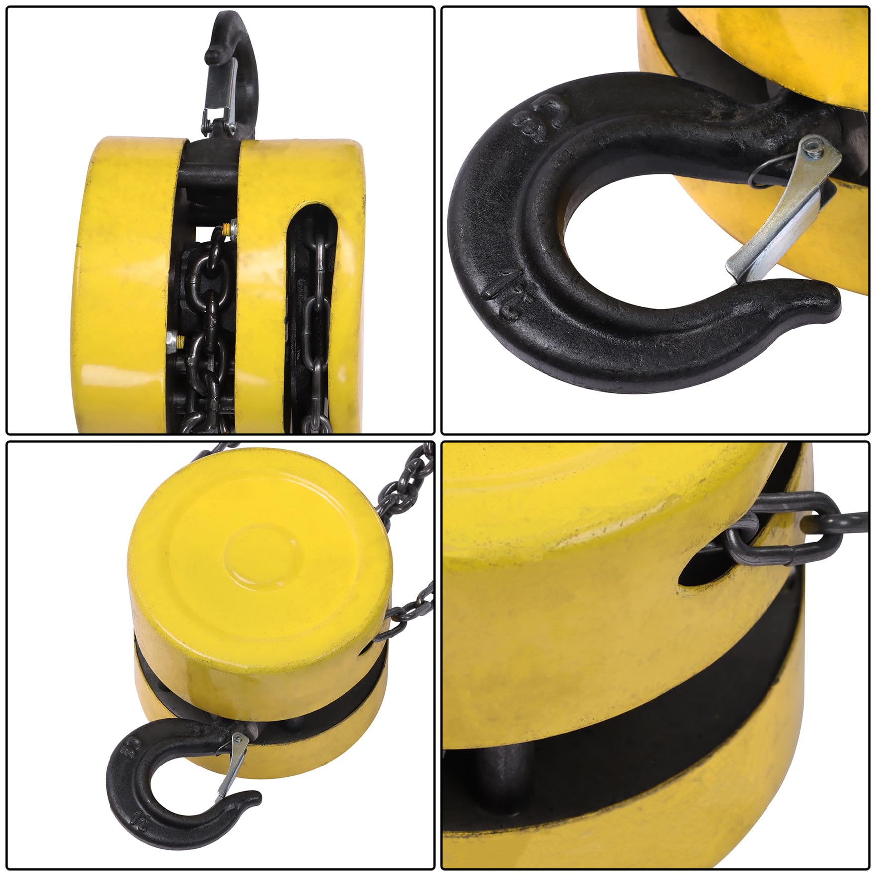 Polipasto manual de cadena de 2200 libras/1 tonelada, polipasto de cadena manual de 20 pies con cadena galvanizada G60, gancho giratorio de 360° y freno de doble pata para levantar bien en transporte