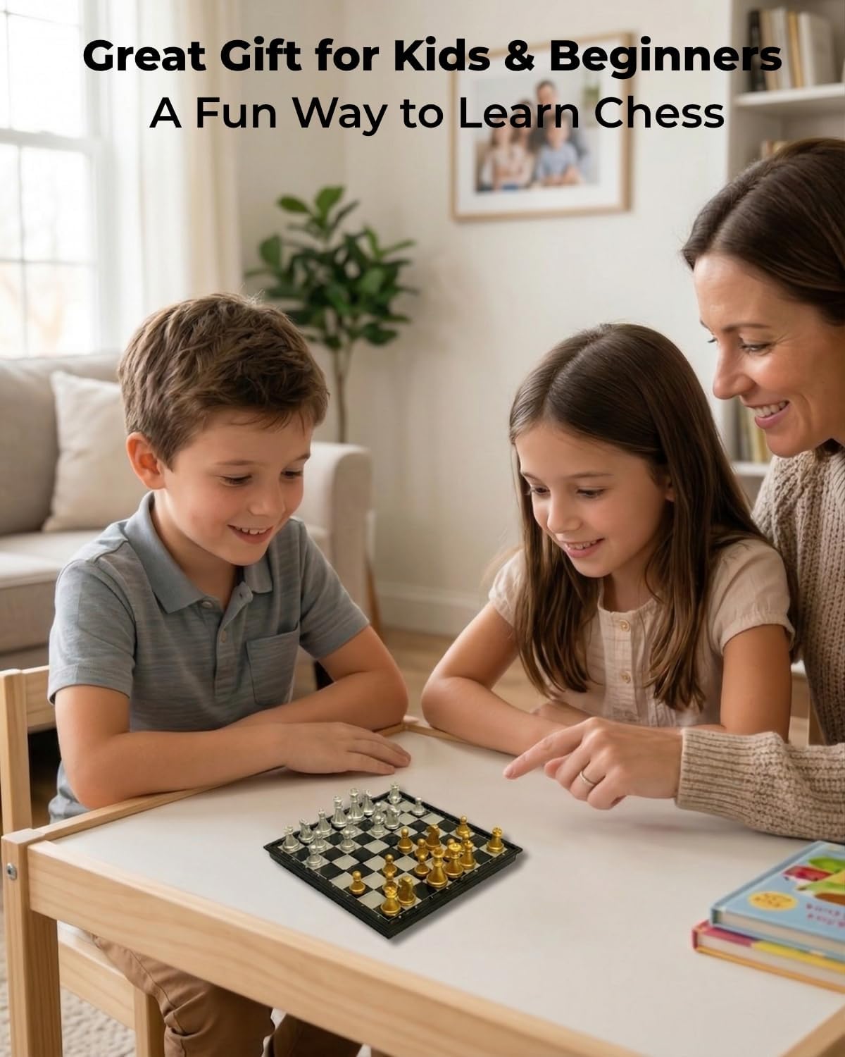Mini Travel Chess Set Magnetic Vikutu 5.11 Inches Portable Small Folding Chess Board (X-Small)