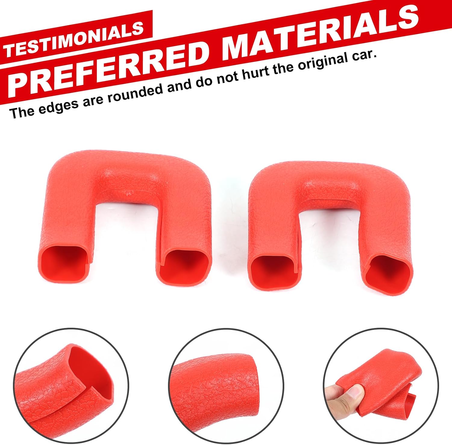 Daeiclru Tow Hook Covers Compatible with Nissan Frontier 2022-2025, Tow Hook Protector Front Bumper Tow Hook Rubber Sleeve Protective Cover Exterior Accessories (Red)