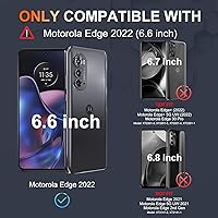 Vista 2 de Motorola Moto Edge 2022 - Funda para cámara deslizante integrada y protector de pantalla no para Edge Plus, resistente a prueba de golpes, funda