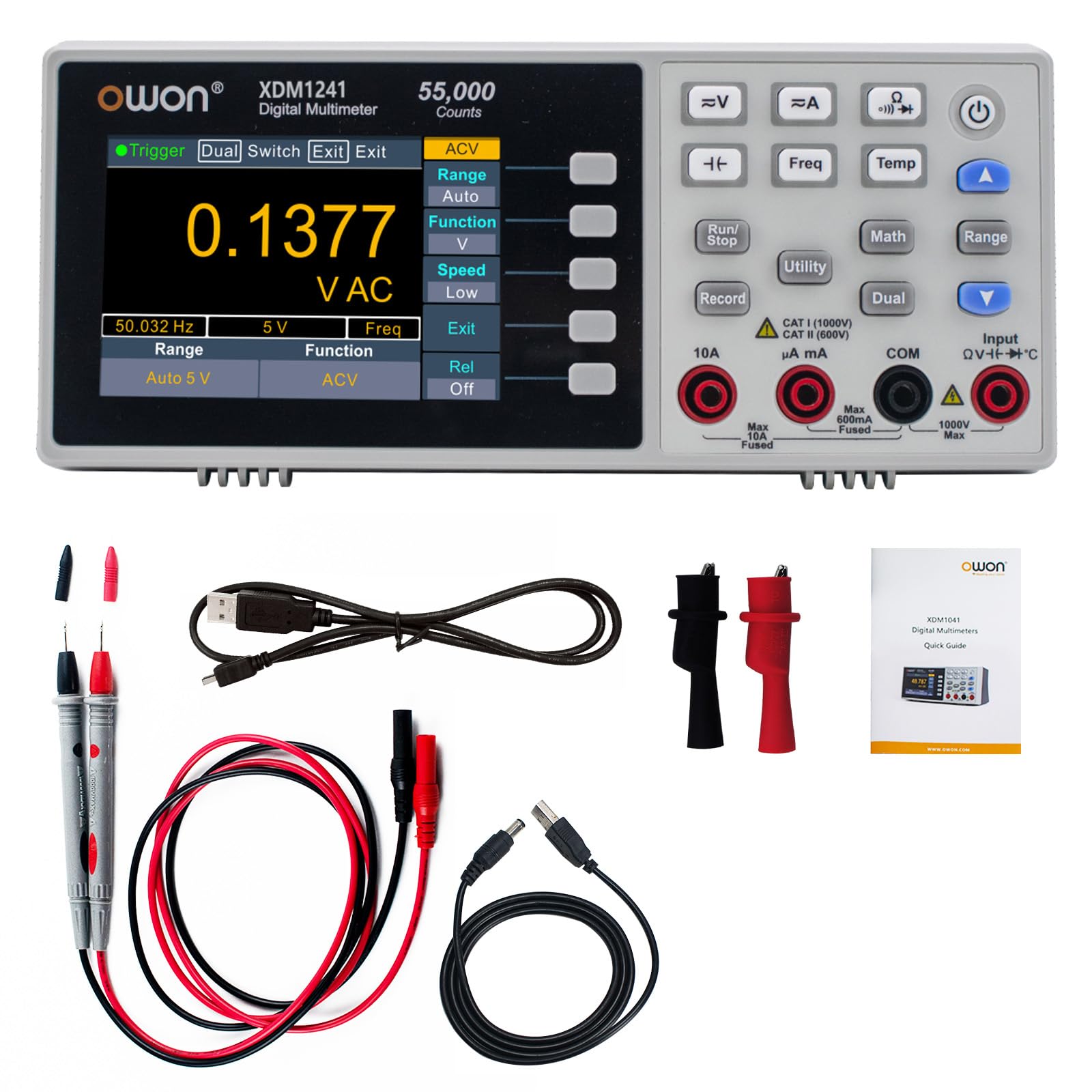 OWON XDM1241 Bench-Type Digital Multimeter with Rechargeable Batteries True RMS High Accuracy Universal Desktop Multimeters