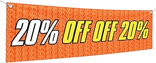 20 Off Large Banners and Signs for Outdoor by Mavis Printing|Polyester Banner with 4 Holes for Easy Hang Indoor & Outdoor|6x2 Feet Banner to Promote Business Seles|HD Banner Made in USA