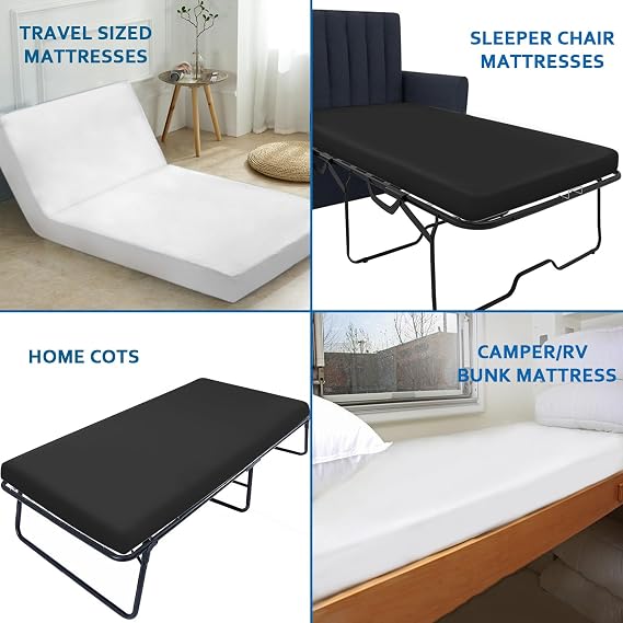 Cot Sheets 30 x 80 Fitted with Narrow Twin/Spilt Queen Bed, Black | Cot Size Sheet, Super Soft Breathable Microfiber Bed Cover for Camp Rvs Bunk/Guest Beds/Camping/Travel Trailers, Bottom Sheet